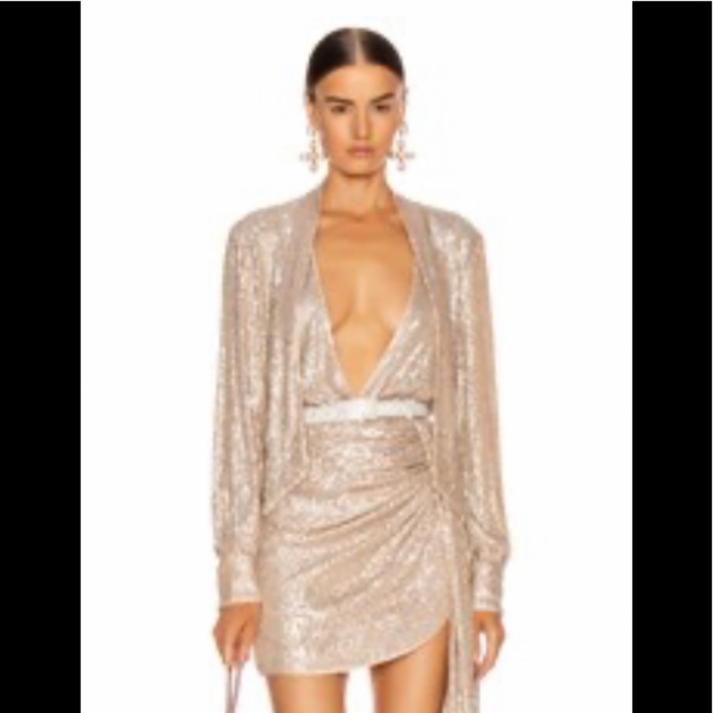 JONATHAN SIMKHAI Cowl Neck Long Sleeve Bodysuit Color: Champaign Size: L